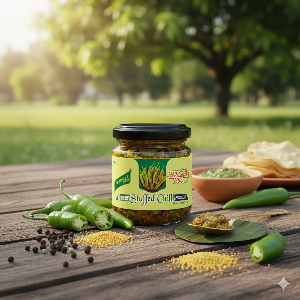 Mummy's Choice  Green Chilli Stuffed Pickle 250g