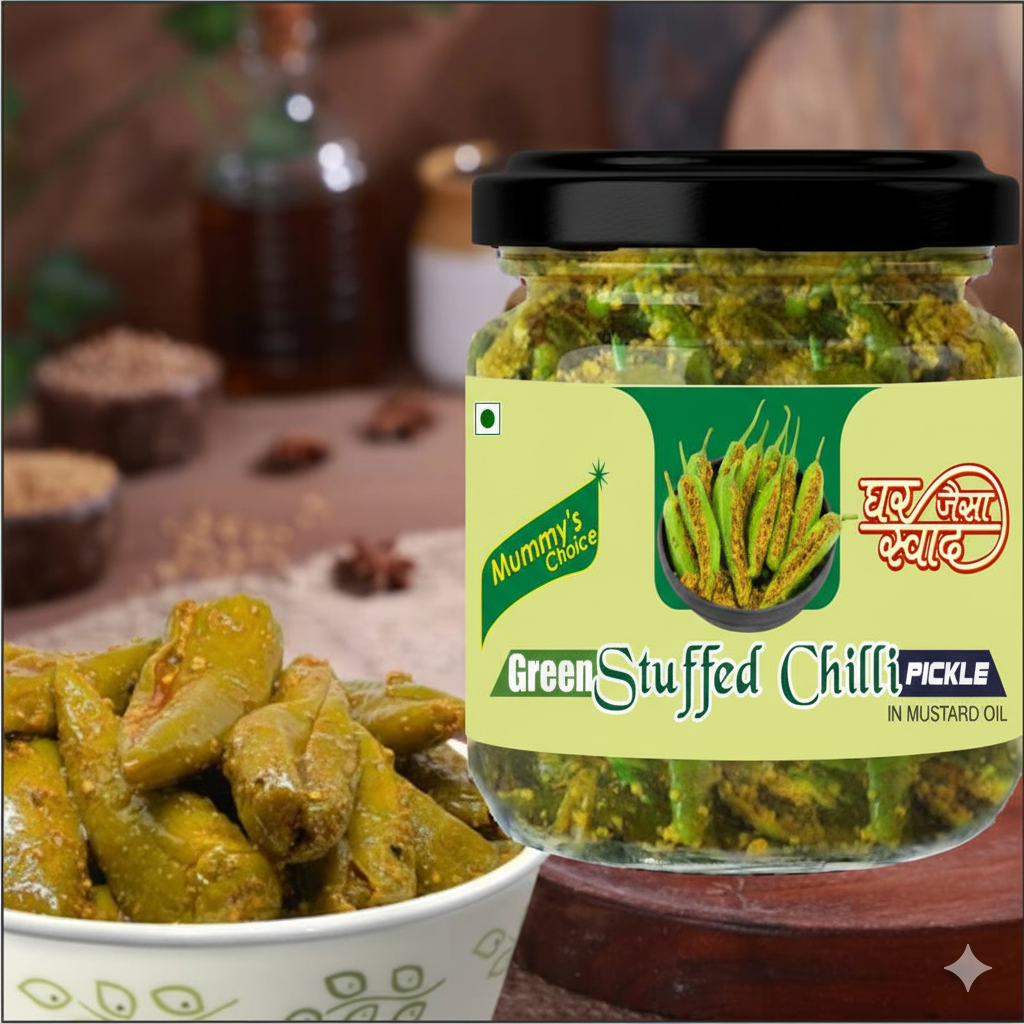 Mummy's Choice  Green Chilli Stuffed Pickle 250g - Image 5